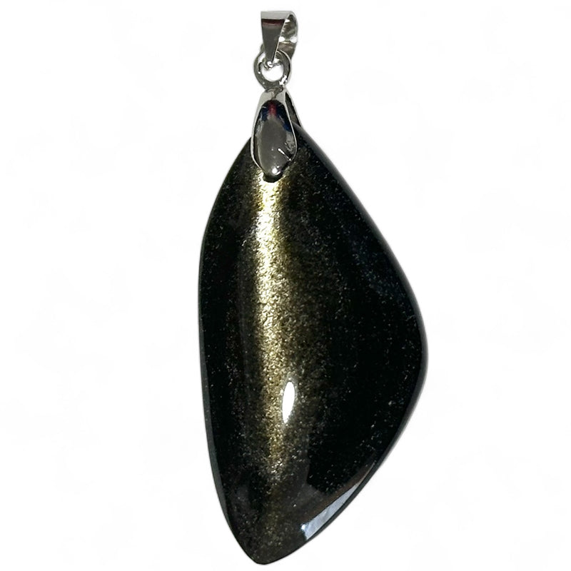 Golden obsidian pendant Mexico AA stainless steel