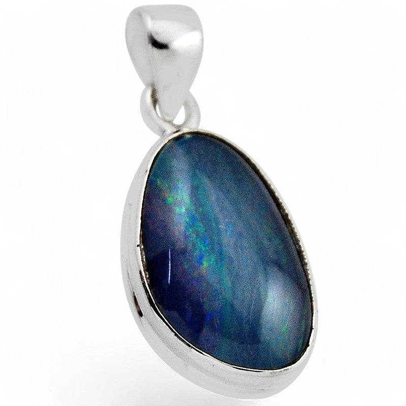 Noble doublet opal pendant Australia AAA silver 925