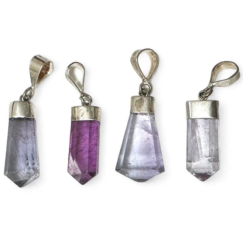 Purple fluorine point pendant China AA silver 925