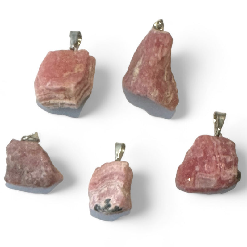 Argentinian rhodochrosite pendant AA (raw stone)