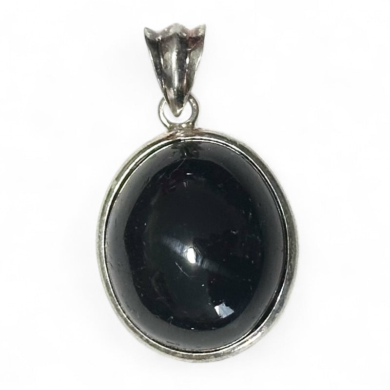 925 silver black tourmaline pendant