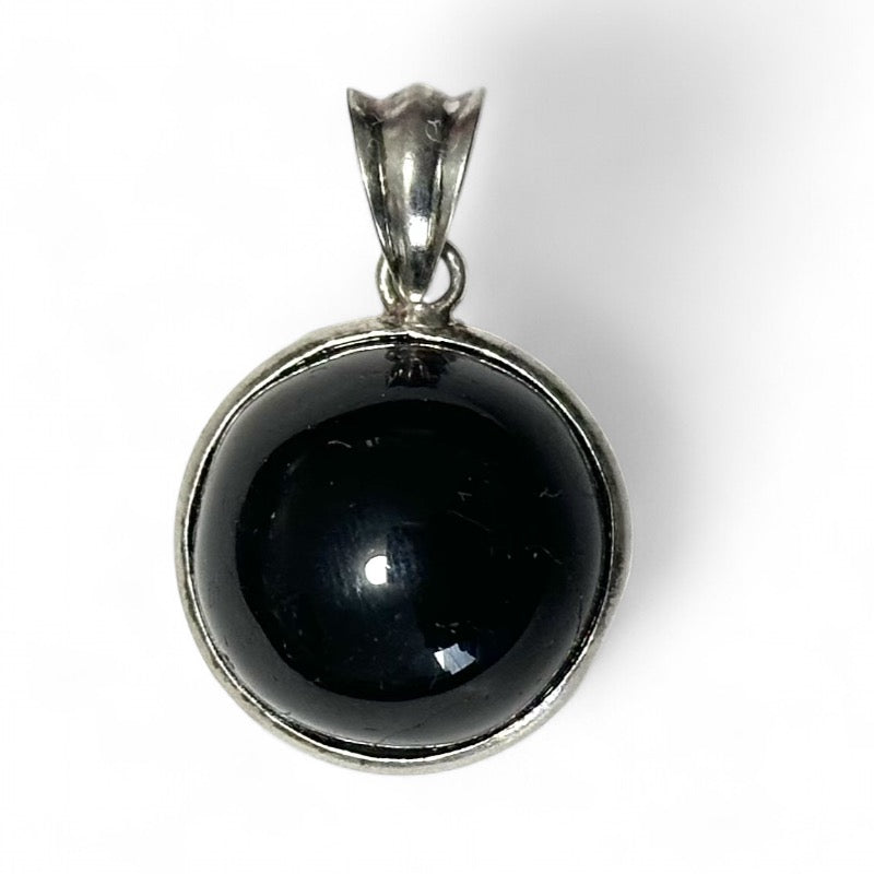 925 silver black tourmaline pendant