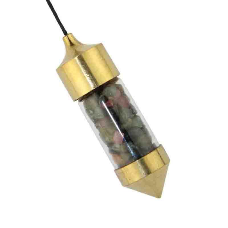 Pendule laiton tourmaline multicolore