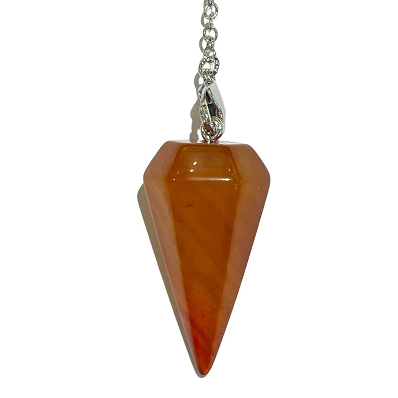 Hexagonal carnelian pendulum Brazil A