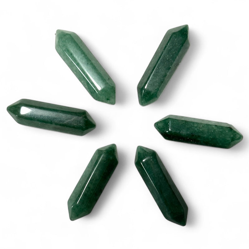 Pointe biterminée aventurine verte Brésil A