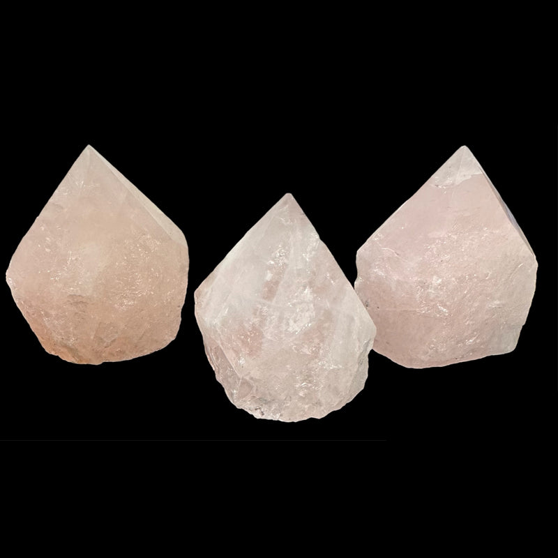 Pointe quartz rose Brésil semi-polie A