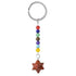 Porte clefs 7 chakras Merkaba Jaspe Rouge