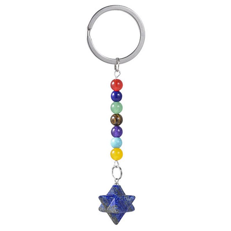 Porte clefs 7 chakras Merkaba Lapis lazuli