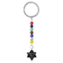 Porte clefs 7 chakras Merkaba Obsidienne noire