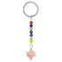 Porte clefs 7 chakras Merkaba Quiartz fraise (hématoide)