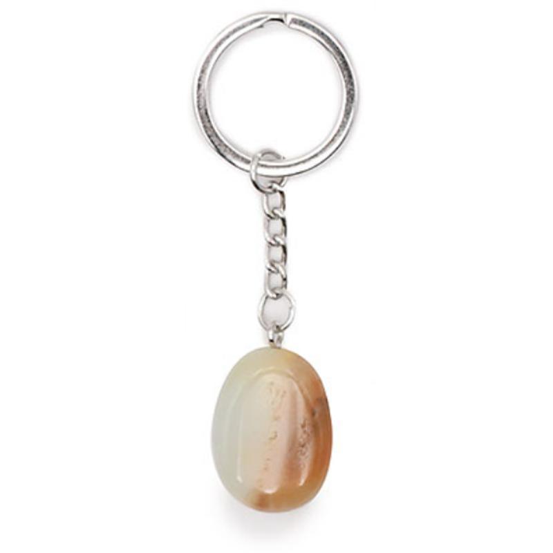 Porte clefs amazonite multicolore Brésil A pierre roulée