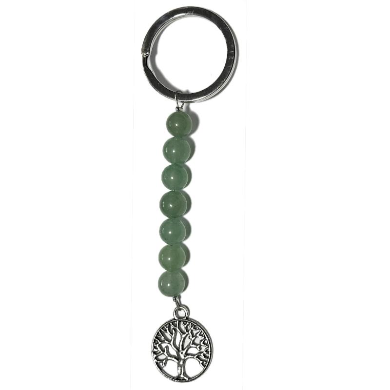 Porte clefs arbre de vie aventurine verte