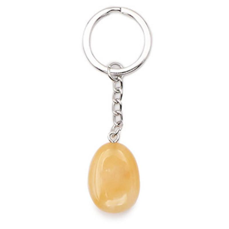 Porte clefs aventurine jaune Brésil A pierre roulée