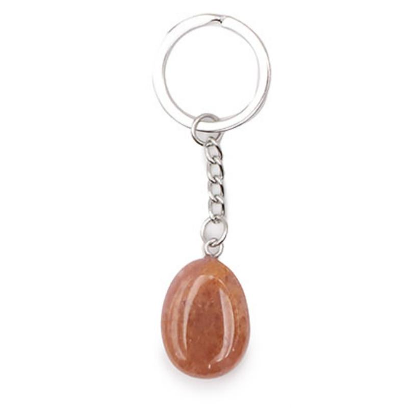 Porte clefs aventurine rouge Brésil A pierre roulée