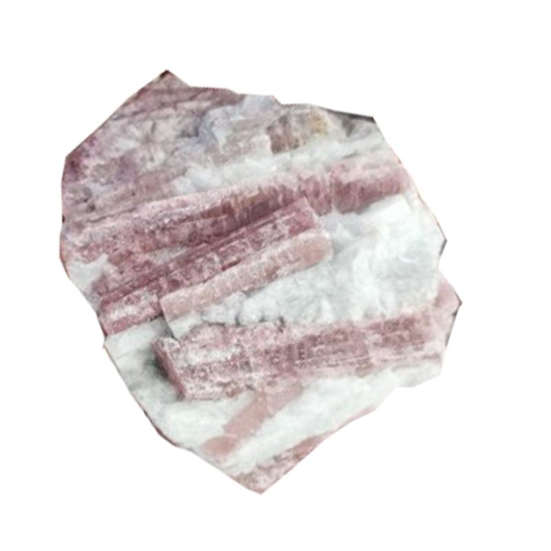 Tourmaline rose (rubélite) sur quartz Brésil A (pierre brute)