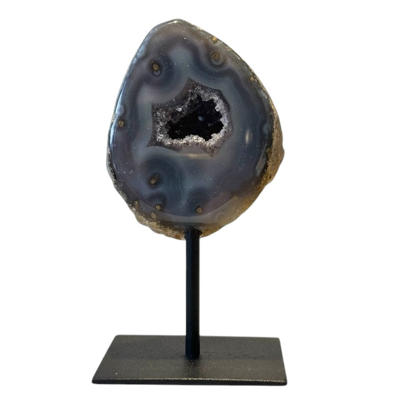 Brazilian AA agate slice on metal support - 842g