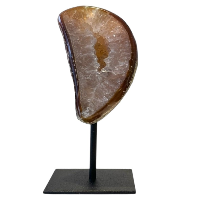 Brazilian AA agate slice on metal support - 842g