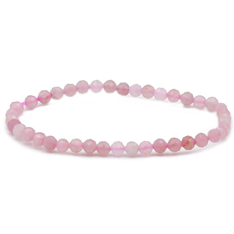 Bracelet quartz rose Brésil A (perles facettées 3-4mm)