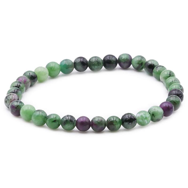 Bracelet rubis sur zoisite Tanzanie A (boules 5-6mm)