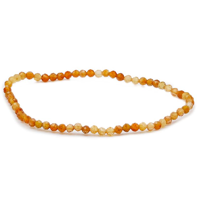 Bracelet tourmaline jaune Brésil AA (perles facettées 3-4mm)