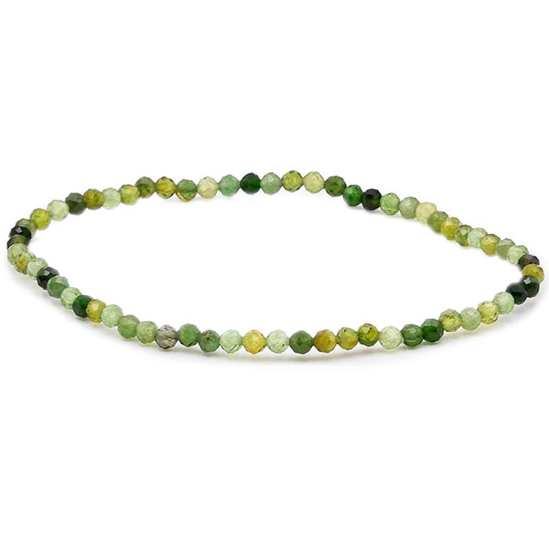 Bracelet tourmaline verte Brésil A (perles facettées 3mm)