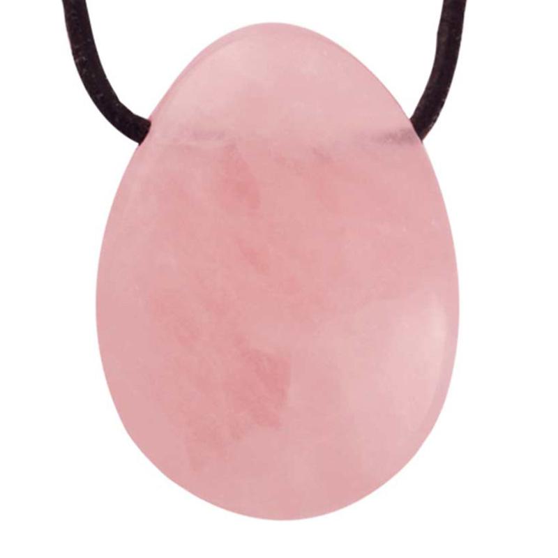 Pendentif quartz rose Brésil A (pierre trouée) + cordon